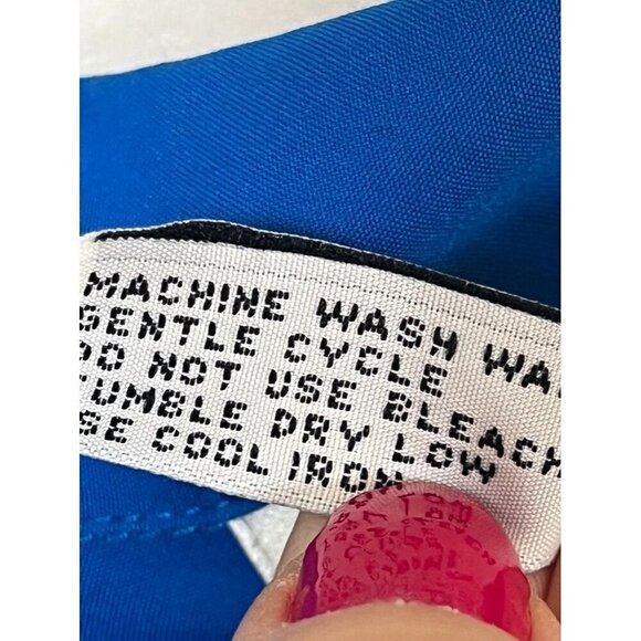 Vintage Top 16W Blue Retro 70s Color Block Artsy Workwear Neutral Minimalist - Picture 6 of 8